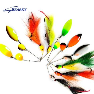 China Spinnerbait Seasky Spinnerbait Hair 36g Spinnerbait Spoon Jig Northern Musky Bucktail Fishing Lures For Saltwater Freshwater Plant for sale