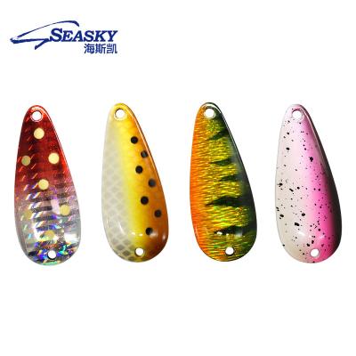 China Fishing Lure Spoon Seasky Multicolor Flash Lures Big Game 7.5g 50mm Metal Groundbait Iron Spoon Factory Freshwater Fishing Freshwater OEM for sale