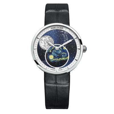 China Panoramic Moonphase Quartz Watches Women Moonphase Luxury Ladies Moon Phase Watch for sale