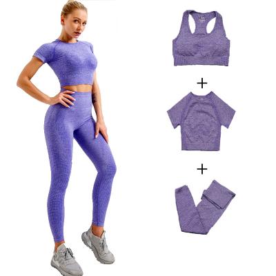 China Latest Breathable Apparel Yoga Outfit Set Ladies 3 Piece Yoga Set Women Yoga Suit for sale