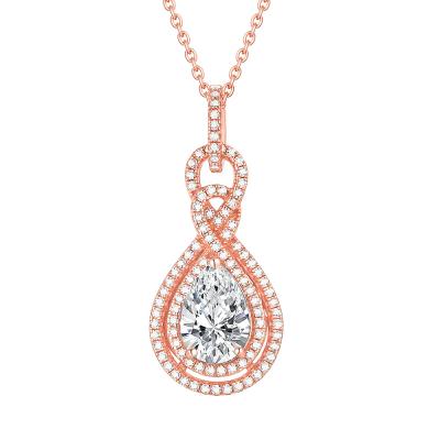 China Europe and America gold plated jewelry 925 wome fashion astrology stone silver necklace lava female zircon rose gold pendant for sale