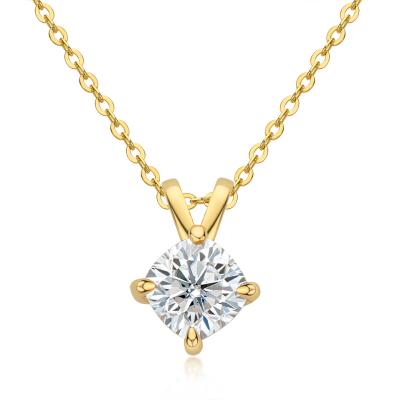 China Korean Style Fashion Necklace Trendy Cushion/Korean Style Jewelry Statement Moissanite Custom vvs Chain Shaped 1 Carat Diamond for sale