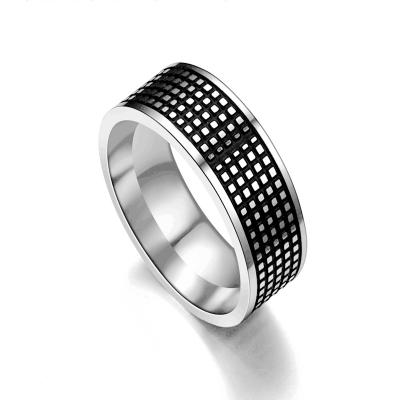 China Europe and America stainless steel black iced out new designer engraved fashion ring men aignwt rings for sale