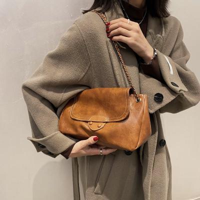 China New Fashion Bag Texture Factory Source Retro PU One-Shoulder Chain Female Bag Messenger Wandering Bag for sale