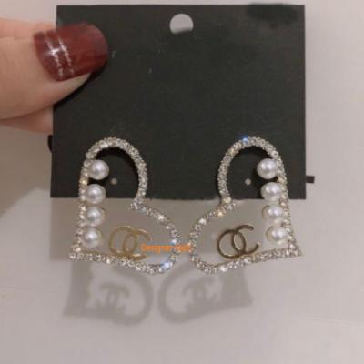 China Luxury High Quality TRENDY Brand Designer Jewelry Letter Stud Earrings for sale