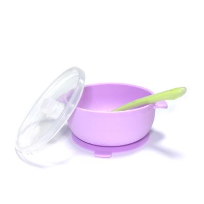 China BPA Free Free Sample Shipping Eco-Friendly Baby Tableware Toddler Suction BPA Free Feeding Bowl With Lid for sale