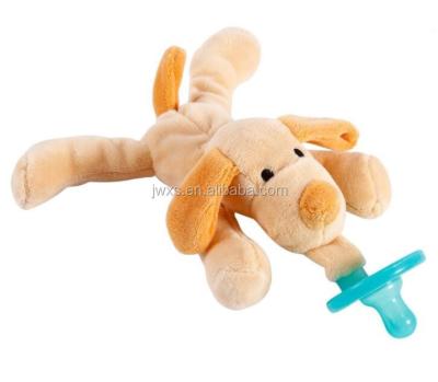 China Eco-friendly Baby Pacifier Holder Plush Animal Soft Toy Detachable Plush Toy for sale