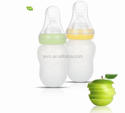 China Baby Feeding Silicone Creative Baby Style Bottle With Spoon / Squeeze Bottle for sale