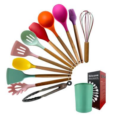 China Viable Hot Selling Silicone Cookware Set Colorful 9PCS Kitchenware Set Kitchen Accessories Set for sale