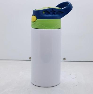 China 350ml Sustainable Kids Straight Stainless Steel Sublimation Blanks Stainless Steel Water Bottles With Flip Lid for sale