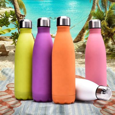 China Viable Wholesale 500ml Cola Bottle Double Wall Thermos Vacuum Flasks Stainless Steel Insulated Water Bottles With Custom Logo for sale