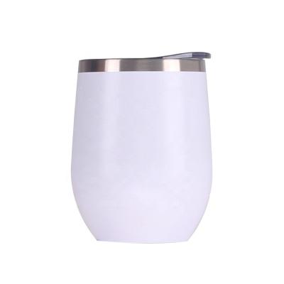 China Sustainable Fashionable Stainless Steel 12oz Wine Glass Tumbler Vacuum Insulated Double Wall Wine Tumbler With Lid for sale