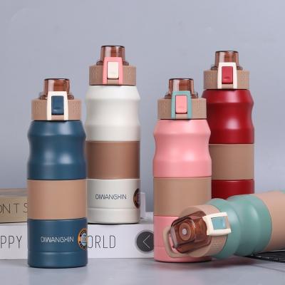 China PORTABLE 304 Stainless Steel Water Bottles Thermos Flask PORTABLE Double Wall Insulated Thermal Bottles With Carry Handle for sale