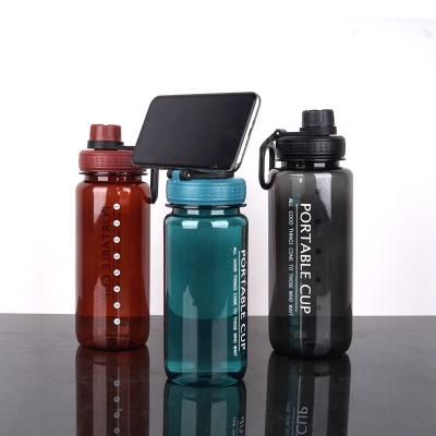 China 1000ml 1ltr Viable Reusable Reusable Sports Drinking Bottles Gym Plastic Water Bottles Gym Botella De Agua With Phone Holder for sale