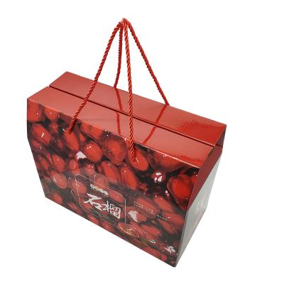 China Recyclable Custom Design Printable Fruit Suitcase High Quality Corrugated Cardboard Gift Box for sale