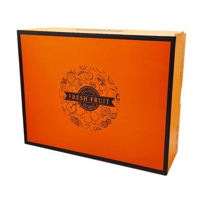 China Recyclable Custom Design High Quality Corrugated Fruit Packing Crate Hard Cardboard Buckle Cover Box for sale