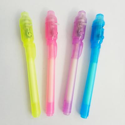 China Writing. Advertising.Promotion.Gift factory for sale UV light invisible ink marker ink fluorescent LED magic pen secret pen for sale