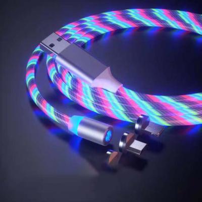 China Cable Strip Charger Strong Magnetic Charging Overflowing Light Led Micro USB Cable for sale