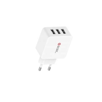 China RERE E-H2 mobile phone charger adapter wall charger accessories 3USB port travel mobile charger 5V3A 15W for sale