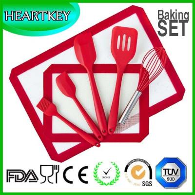 China Kitchen Essential Tools Bakeware Silicone Baking Mat Spatula 7pcs Set for sale