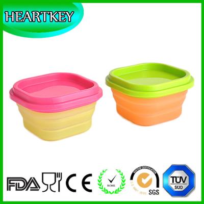 China Silicone Small Kids Collapsible Bowl Lunch Box With Lid for sale