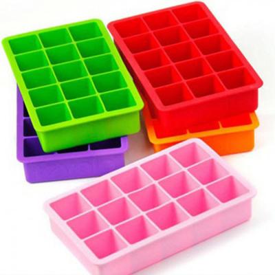 China 15 Cavity Large Ice Silicone Ice Cube Maker Mold for Whiskey Cocktails for sale