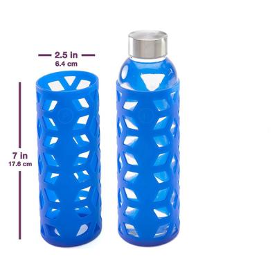 China Glass Water Bottle With Silicone Sleeve for sale