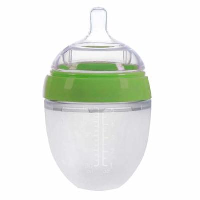 China manufacturer selling custom logo free hand silicone baby milk bottle for sale