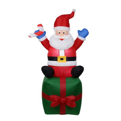 China Christmas Decoration Giant Inflatable Snowman Airblown Santa Color LED Lighted for sale