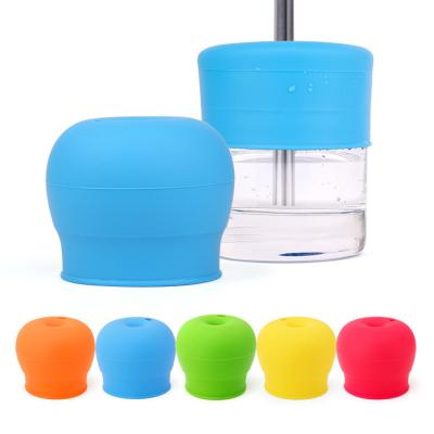 China Wholesale Custom Logo Straw Silicone Cup Lid Cover Lids For Water Bottle for sale