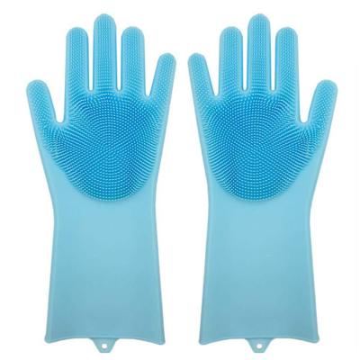 China Magic Heat Resistant  Silicone Dishwashing Gloves Washing Cleaning Gloves for sale