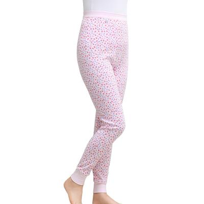 China Wholesale Women's Cotton Printing Autumn Pants Soft Base Layer Lady's Long Johns for sale