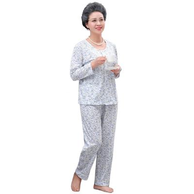 China 2022 summer breathable pajamas set women's thin cotton/polyester two pieces of ladies home wear suit sleepwear for sale