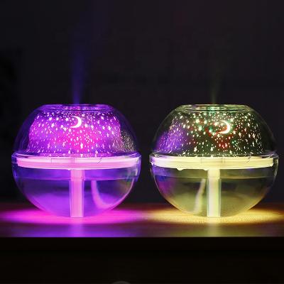 China Feel Comfortable Crystal Night Lamp Home Humidifier 500ml Capacity Mini Portable USB Air Humidifier Essential Oil Diffuser LED Projector Light for sale