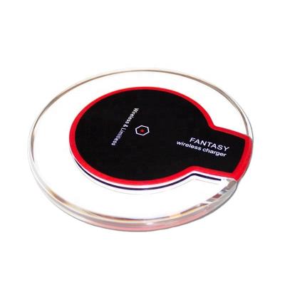 China Qi China Factory Sales Promotion Mini Portable Crystal Fantasy Qi Wireless Charger With Led Light Charging Mobile Phone for sale