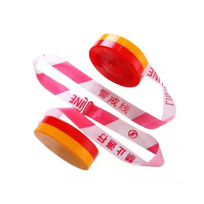 China Telescopic Type Warning Line Traffic Construction Site Safety Warning Belt Boxed 50 Meters Warning Line Isolation Safety 20*20*7cm for sale