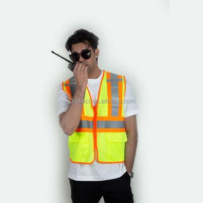 China High Reflective 100% Polyester Engineer Wholesale Reflective Safety Vest Pocket for sale