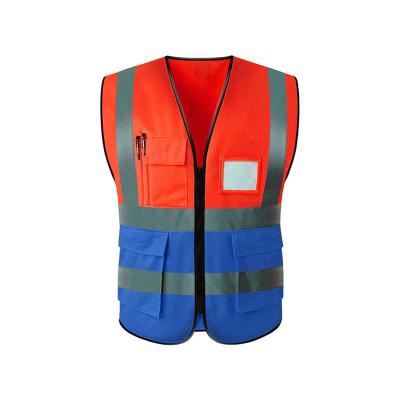 China Safety Jacket Reflector Safety High Visibility High Reflective Vest Cheap Yellow Work Reflective Vest With Pockets And Zipper for sale