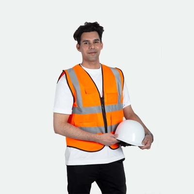 China Custom Made High Visibility Reflective High Safety Vest Jacket Construction Site Safety Breathable Reflective Vest for sale