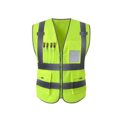 China High Vis Safety Reflective Vest Security High Reflective Construction Vest Reflective Workwear With Logo for sale