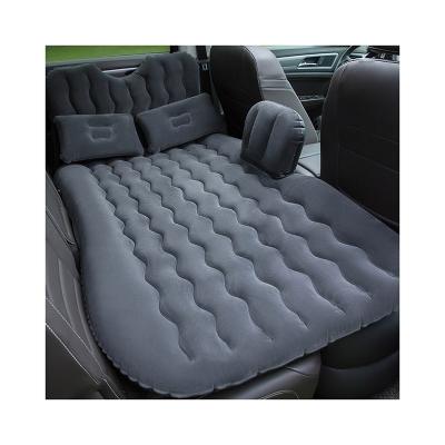 China European style car air mattress foldable portable flocking inflatable bed for car backseat for sale