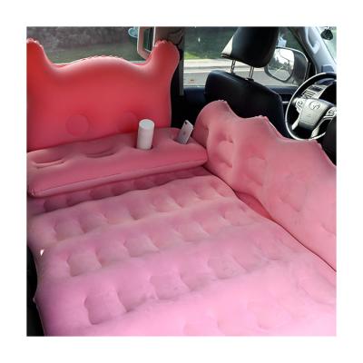 China Hot Selling Wholesale Foldable PVC Travel Bed Inflatable Mattress for Car with Mini Air Pump for sale