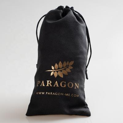 China Eco-friendly Custom Soft Logo Microfiber Fabric Drawstring Pouch Microfiber Gift Packaging Bag for sale