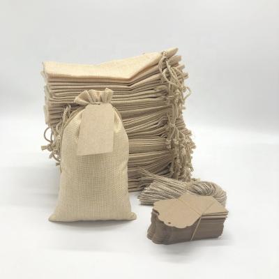 China High Quality Cheap Coffee Bean Gift Packaging Pouch Colorful Jute Drawstring Christmas Wedding Jewelry Hessian Burlap Bag for sale