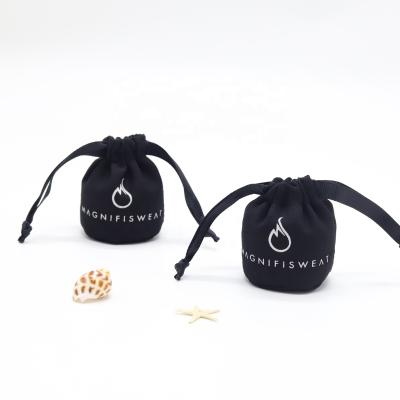 China Promotion Customized Natural Round Bottom Cotton Canvas Drawstring Bag For Candle for sale