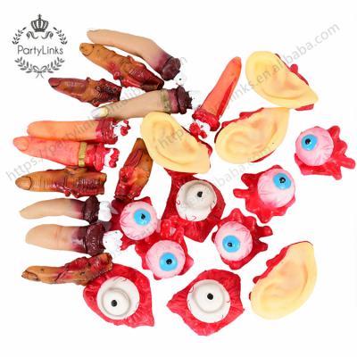 China Festival Decoration 5pcs Halloween Decor Horror Props Finger Eyeball Bloody Broken Ear Toy Fake Body Organs For Tricky Haunted House Party Supplies for sale