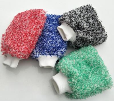 China Car Coral Fleece Fluffy Washmit Glove White Blue Cheapest Cleaning For Car Cleaning Popular In Europe SPA Auto Store for sale