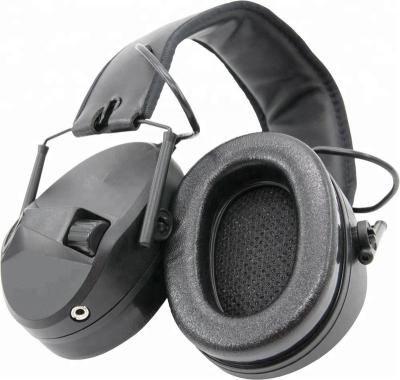 China Hearinng Protective Black Foliage Earmuff Headphones Audio Electronic Earmuff With Earphone To Shoot 22dB for sale