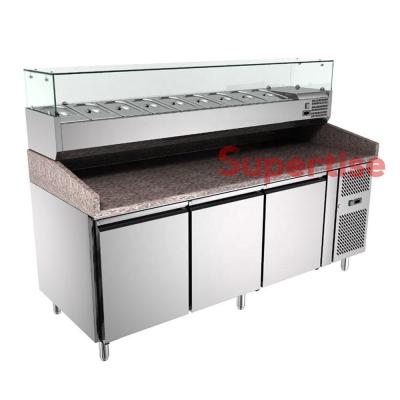 China Commercial Single-Temperature Kitchen Equipment Pizza Salad Prep Tables for sale