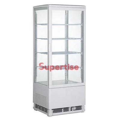 China 98L Single-Temperature Countertop Display Fridge Door Flat Glass Beverage Showcase Display Cooler for sale